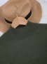 Damen Unifarben Nahtverarbeitung Winter Straße Langarm Mock Neck Pullover