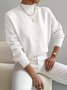 Damen Unifarben Nahtverarbeitung Winter Straße Langarm Mock Neck Pullover