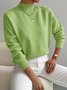 Damen Unifarben Nahtverarbeitung Winter Straße Langarm Mock Neck Pullover