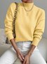 Damen Unifarben Nahtverarbeitung Winter Straße Langarm Mock Neck Pullover