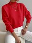Damen Unifarben Nahtverarbeitung Winter Straße Langarm Mock Neck Pullover