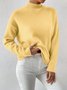 Damen Unifarben Nahtverarbeitung Winter Straße Langarm Mock Neck Pullover