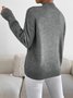 Damen Unifarben Nahtverarbeitung Winter Straße Langarm Mock Neck Pullover