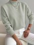 Damen Unifarben Nahtverarbeitung Winter Straße Langarm Mock Neck Pullover