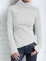 Damen Unifarben Mock Neck Nahtverarbeitung Retro Frühling/Herbst Langarm Sweatshirt