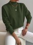 Damen Unifarben Nahtverarbeitung Winter Straße Langarm Mock Neck Pullover