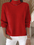 Damen Unifarben Frühling/Herbst Lässig Langarm Rollkragen Pullover