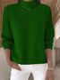 Damen Unifarben Frühling/Herbst Lässig Langarm Rollkragen Pullover