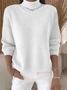 Damen Unifarben Frühling/Herbst Lässig Langarm Rollkragen Pullover