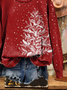 Damen Weihnachten Rundhals Print Lässig Frühling/Herbst Langarm Sweatshirt