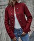 Damen Frühling/Herbst Oberbekleidung Retro Nahtverarbeitung Unifarben Langarm Schalkragen Jacke