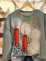 Damen Weihnachten Rundhals Print Lässig Frühling/Herbst Langarm Sweatshirt
