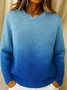 Damen Verlaufsmuster Frühling/Herbst Lässig Raglan Ärmel Langarm Rundhals Pullover