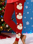 Damen Weihnachtsmann Lässig Alle Jahreszeiten Print Lang Leggings