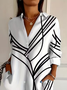 Damen Abstrakt Langarm Bluse Frühling/Herbst Schnalle Hemdkragen Normale Ärmel Täglich Lässig Oberteile