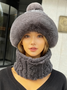 Neu Winter Stil Alles in einem Hut und Schal mit Vlies-Futter Verdickt Winddicht Kältebeständig Warm multifunktional Sturmhaube für Radfahren