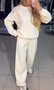 Damen Unifarben Nahtverarbeitung Zweiteiliges Set Täglich Langarm Lässig Frühling/Herbst Bluse mit Hose Matching Set