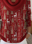 Damen Weihnachten Print Frühling/Herbst Lässig Langarm Wasserfallausschnitt Pullover