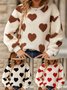 Damen Herz/Herz Kapuze Print Lässig Frühling/Herbst Langarm Sweatshirt