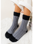 Korallenfarbe Vlies Mitte der Wade Socken Herbst und Winter Damen Zuhause Warm mit Vlies-Futter Dick Plüsch Socken für Etagen