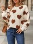 Damen Herz/Herz Kapuze Print Lässig Frühling/Herbst Langarm Sweatshirt