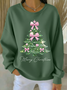 Damen Weihnachten Rundhals Print Lässig Frühling/Herbst Langarm Sweatshirt