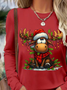 Damen Weihnachten Langarm T-Shirts T-Shirt Rundhals Lässig Frühling/Herbst Tunika Oberteile