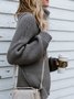 Damen Unifarben Nahtverarbeitung Winter Straße Langarm Rollkragen Pullover