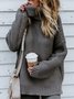 Damen Unifarben Nahtverarbeitung Winter Straße Langarm Rollkragen Pullover