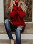 Damen Unifarben Nahtverarbeitung Winter Straße Langarm Rollkragen Pullover