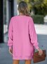 Damen Unifarben Rundhals Nahtverarbeitung Lässig Frühling/Herbst Langarm Sweatshirt