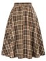 Damen Casual Kariert Plissiert Frühling/Herbst Rock