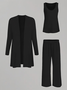 Damen Unifarben Zweiteiliges Set Täglich Langarm Lässig Frühling/Herbst Mehrteiliges Set Matching Set