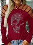 Rundhals Baumwolle Langarm Graffiti Shirts & Blusen&Shirts