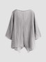 Übergröße Weit Leinen Damen Sommer Bluse (das Stoff ist ein bisschen Transparent, Sie brauchen zu tragen es mit a Rohr oben)