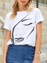 Regelmäßige Passform Lässig Rundhals Shirts & Bluse Bedruckenn