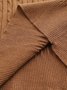Aprikosengelb Langarm Baumwollmischung Lässig Pullover