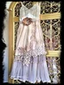 Damen V-Ausschnitt Elegant Ärmellos Patchwork Weberei Kleid