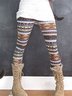 Herbst Winter Lässig Retro Print Leggings