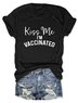 Damen Kurzarm T-Shirts T-Shirt Sommer Buchstabe Baumwolle Rundhals Strand Ausgehen Lässig Oberteile