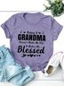 Damen Kurzarm T-Shirts T-Shirt Sommer Buchstabe Baumwollmischung Rundhals Ausgehen Lässig Oberteile
