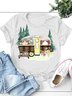 Damen Kurzarm T-Shirts T-Shirt Sommer Baumwolle Rundhals Ausgehen Lässig Oberteile
