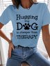 Damen Buchstabe Kurzarm T-Shirts T-Shirt Rundhals Lässig Sommer Oberteile