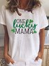 Damen Buchstabe Kurzarm T-Shirts T-Shirt Rundhals Lässig Sommer Oberteile