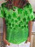 Damen Farbverlauf Kurzarm T-Shirts T-Shirt Rundhals Lässig Sommer Oberteile