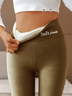 Thermohosen Damen Basics Dünn Unifarben Leggings