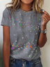 Schmetterling Print Kurzarm T-Bluse