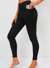 Damen Lässig Unifarben Herbst Hoch Elastizität Fest Lang Legging H-Linie Regelmäßig Leggings