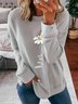 Damen Lässig Geblümt Herbst Elasthan Weit Langarm Regelmäßig Regelmäßig Regelmäßig Größe Sweatshirts