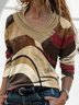 Geometrisch Lässig Herbst Kreuz Kragen Täglich Regelmäßige Passform Regelmäßig H-Linie Regelmäßig Blusen & Shirts für Damen